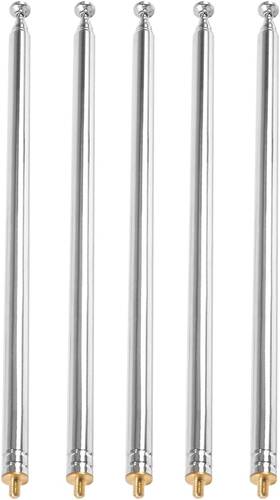 Aediko 687117722294 5pcs Telescopic Antenna M3 Male Thread 7 Sections Am Fm Radio Universal