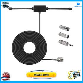 Aediko 711181711271 Indoor Fm Dipole Antenna Adhesive Mount For Stereo Receiver Home Audio System