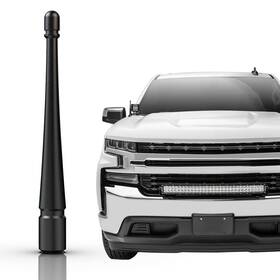 Af57aq Aftid 4 Inch Aluminum Short Antenna Compatible With 2007-2025 Chevy Silverado 150