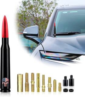 Ajxn Ajtx622re-1pc 1 Pc Car Truck Bullet Antenna Skull Design Short Antennas Replace