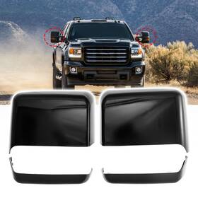 Amsprac 23444120 Tow Mirror Caps Fit For Chevy Silverado Gmc Sierra 2014-2019 23444125 234