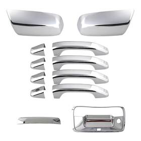 Auceramic Ch0007-fm Chrome Top Half Mirror Cover Caps Not For Towing Mirrors Door Handle