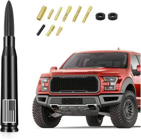 Aukepo 705353829277 Car Bullet Antenna Mast 5.5 Inch Am/fm Radio With American Flag