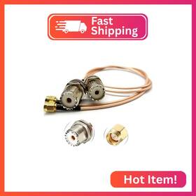 Aursinc 2021042601 Handheld Antenna Cable - 2pcs Rf Coax Sma Male To Uhf Female So-239 2f