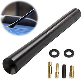 Axeco 303947311193 Universal 4.7 Inch Carbon Fiber Short Antenna Mast Vehicle Car Am/fm Radio Alum