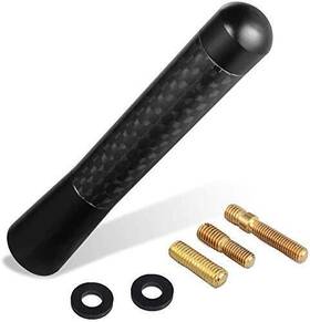 Axeco 303947311209 Universal 3 Inch Carbon Fiber Short Antenna Car Radio Am/fm Vehicle Roof Stu