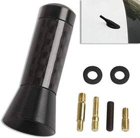 Axeco 303947311216 1.4 Inch Carbon Fiber Short Antenna Vehicle Car Truck Am/fm Radio Aluminum Black