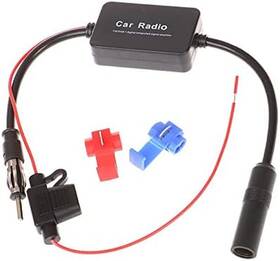 Azuocn 445023389313 Universal Car Stereo Fm Radio Antenna Signal Booster Amplifier Amp 12v Power