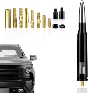 Caranthenaspro Kkbbu08s5-r8ktkjerp-5t152amn2 Antena De Bala Para Camioneta Auto Carro Coche Con Adaptador Universal Radio New