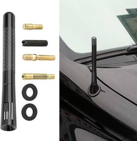 Couslcd 445037633631 Car Short Antenna 4.7 Inch Carbon Fiber American Flag Aluminum Auto Radio Anten