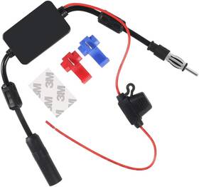 Dorhea 313020950942 Universal Car Stereo Radio Fm Antenna Signal Booster Amplifier Amp 12v Power Su