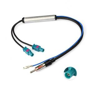 Eightwood 607841575003 Dual Fakra Z Plug To Din Fm Am Car Radio Antenna Adapter 12v Active Amp