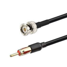 Eightwood 709202701486 Bnc Male To Din Am/fm Plug Extension Lead 12 Inches Coax Rg58 For Car Radio