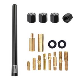 Engirette An-wb-7in American Flag Car Truck Short Antenna 7 Inch With Tire Valve Caps For Gmc Sierra Dod