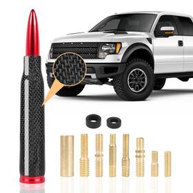 Firfiltr 704444399156 Universal Carbon Fiber 50 Cal Bullet Short Truck Antenna Fits For All Chevy G