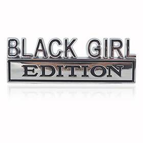 Bl001 Geegeetop Universal Black Girl Edition Emblem Sticker Replacement Car Truck Silver