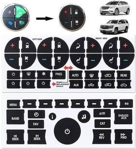 Gleemax 789789578893 2pcs Ac Dash Button Decal Radio Repair Kit Stickers Replacement