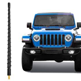 Kasnow 756542407219 13 Inch Black Spiral Antenna Universal Toppers Waterproof Rubbe