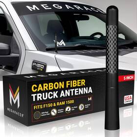 F150 Mega Racer 083398880195 Carbon Fiber Truck Antenna Compatible With Year 2009-2025 Ram 1500