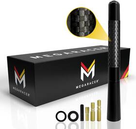 Mega Racer 313052419462 Universal Car Antenna Replacement Truck 5 Inch Carbon Fiber Antena