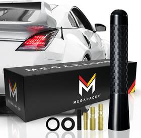 Mega Racer 445002555562 Universal Car Antenna Replacement Truck 3 Inch Carbon Fiber Antena