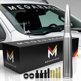 F150 Mega Racer 810027412362 Silver Universal 50 Cal Bullet Antenna Silverado 1500 Ford Ram Gmc Sierr