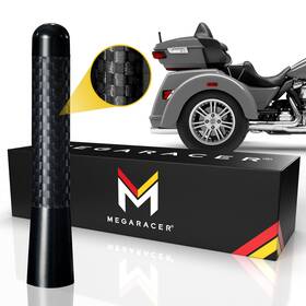 Mega Racer 810027413406 3-inch Carbon Fiber Black Motorcycle Antenna Short Replacement - 1 Pack
