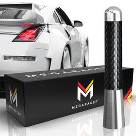 Amz-an-sh-silver-1pc-c6 Mega Racer Universal 3-inch Carbon Fiber Car/truck Antenna - Ford F150/ram Silver