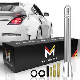 Mr-an-alu-4-silver Mega Racer Universal Car Antenna For Truck Fits Ram 1500 Chevy Silverado