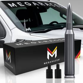 Mr-an-bul-gmt-m7 Mega Racer Metallic Gray 50 Cal Bullet Antenna Silverado 1500 Gmc Sierra 1999-2024 Year