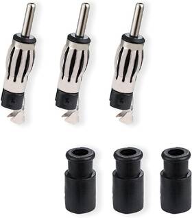 Pobady 744759836694 3pcs Din Plug Crimp Connector Straight Adapter Fm/am Car Radio Antenna Connectio