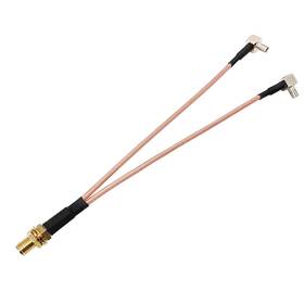 Pobady 761770834195 Sma-ts9 Splitter Cable Sma Female To Dual Ts9 Male Right Angle 90 Degree Ante