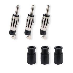 Pobady 761770840745 3pcs Din Plug Crimp Connector Straight Adapter Fm/am Car Radio Antenna Connectio