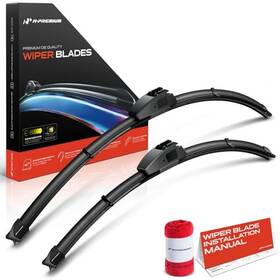 Apwb041 Premiumpartswhosale Pack Of 2 Windshield Wiper Blades With Wear Indicator And Towel - Compatible