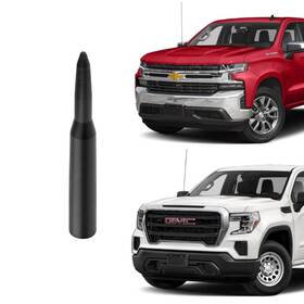 Pyghap 761989221229 Stylish Short Antenna Compatible With Chevy Silverado And Gmc Sierra Black