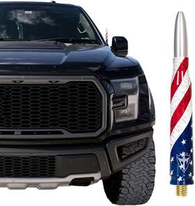 S A 810066471115 Alpha Defense American Flag Round Style Universal Truck Antenna Aluminum Rust R