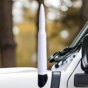 Seprochoo 753791215503 White 50 Cal Bullet Antenna Universal Truck For Silverado 1500 Ford F
