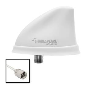 Shakespeare 5912-ds-vhf-w Dorsal Antenna White Low Profile 26ft Rgb Cable With Pl-259