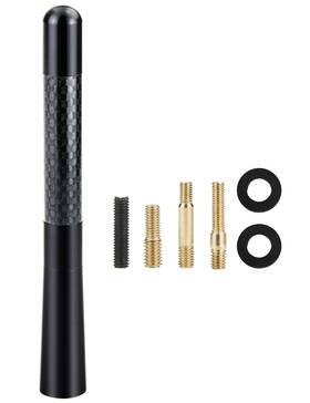 Tecreddy 789371028041 Universal Car Antenna Mast Carbon Fiber Truck Vehicle Replacement Short Anten