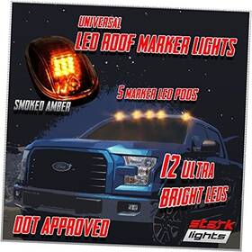 Led-cab05-ablk Unv Inc 5pcs 60 Amber Smoked Lens Roof Top Full Cab Lights For 5 Pieces Smoke /