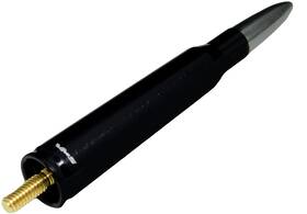 107-erpsa100bksa100tipgm Vms Racing 50 Cal Caliber Black Gunmetal Tip Bullet Antenna In Heavy Gauge Billet Alum Inch