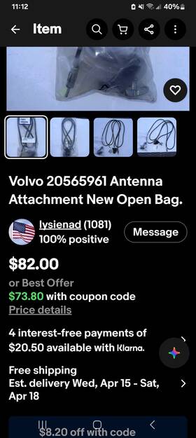 Volvo 20565961 Antenna Attachment