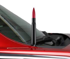 Votex A435votexred Made In Usa - 50 Caliber Black With Red Bullet Aluminum Antenna Fits Ford