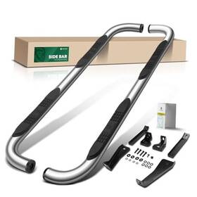 Ytautoparts Yhtsbar0040 3 Inch Running Boards Side Steps Fit 2019-2024 Double Cab 90-degree Bent