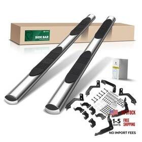 Yhtsbar0177 Ytautoparts 4 Inch Running Boards Side Steps Compatible With 2009-2010 Quad Cab Chrome