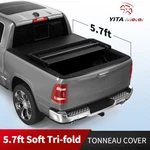5.7FT 68" Tri-fold Tonneau Cover For 2009-2026 Dodge Ram 1500 Truck Bed W/ Lamp. Fixed Price $148.99.